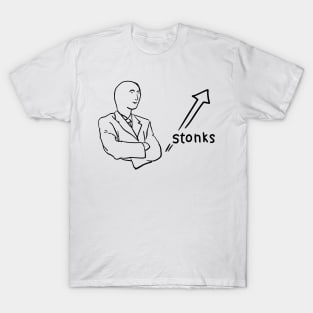 Stonk meme line art T-Shirt